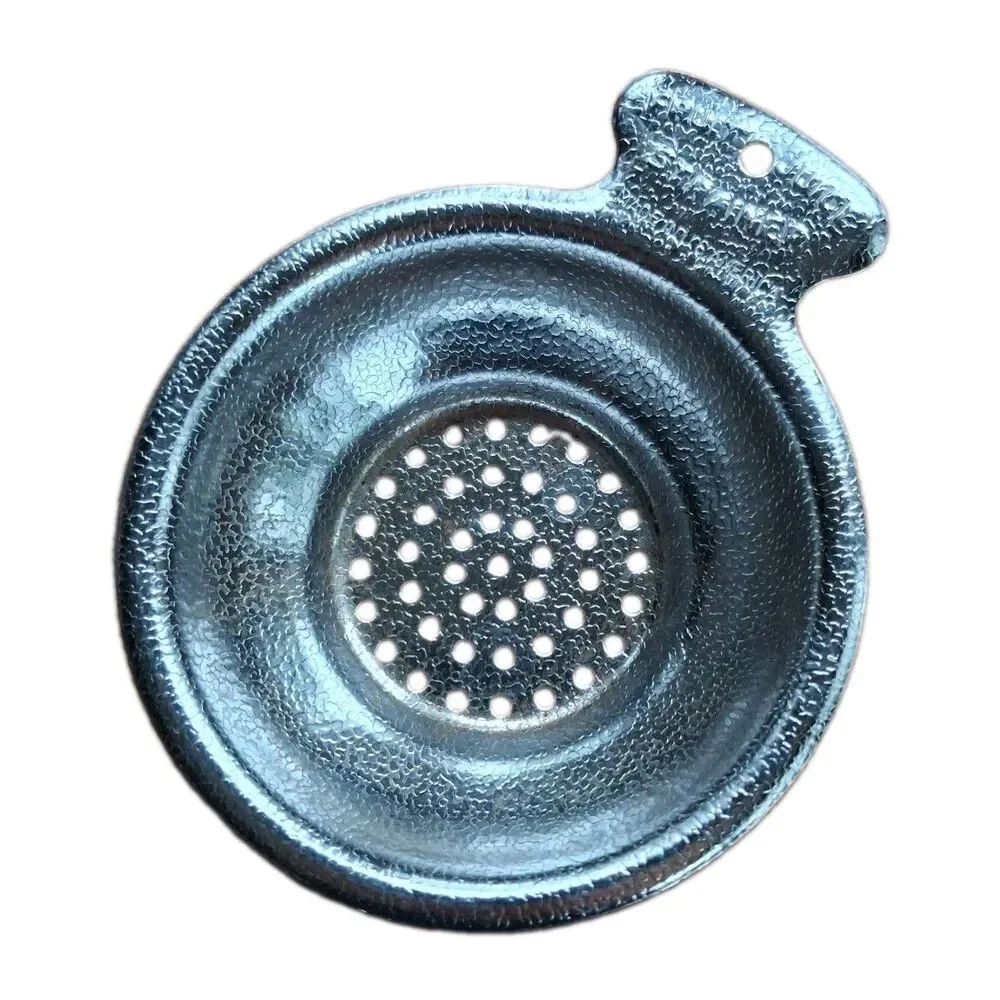 Vintage Hammered Aluminum Fruit Juice Strainer Bowl Made In USA Farmhouse